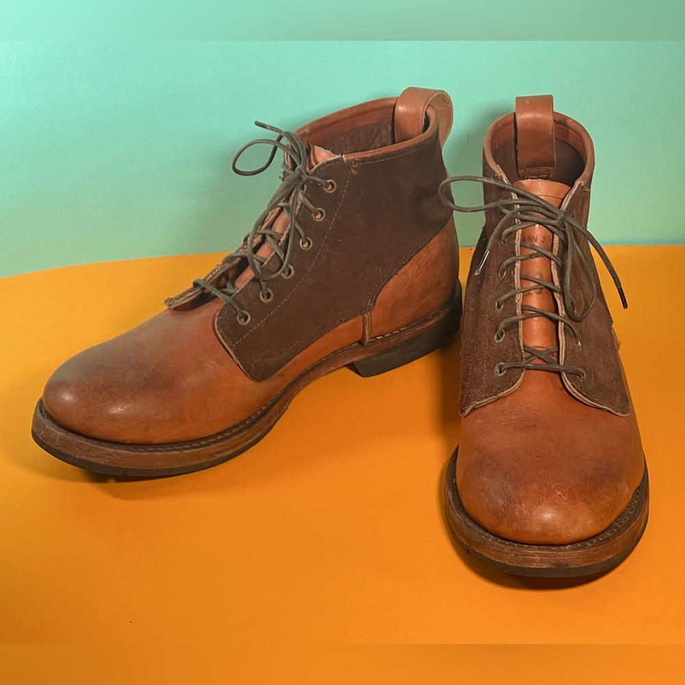 Timberland Suede Bi-Texture Brown Leather Boots. Handcrafted in Maine, USA.